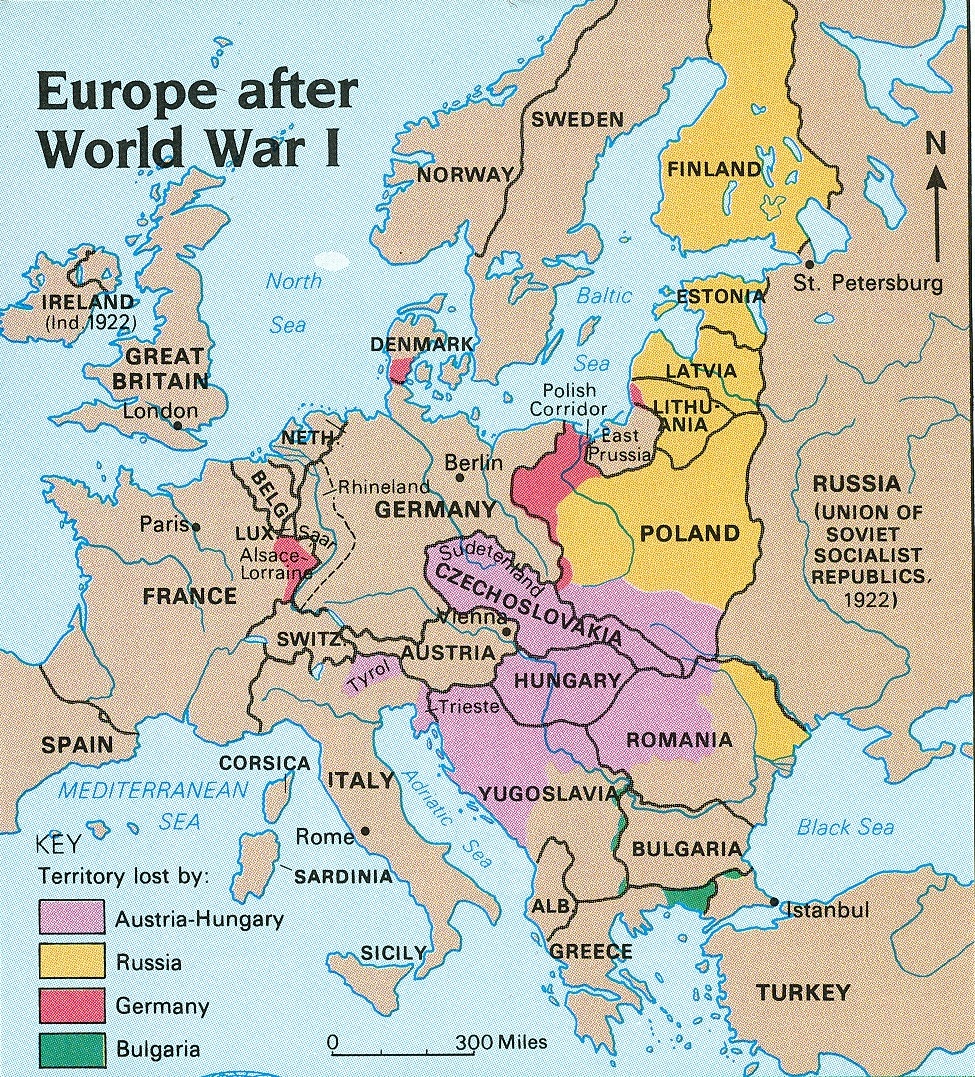 World War 1 Map Of Europe