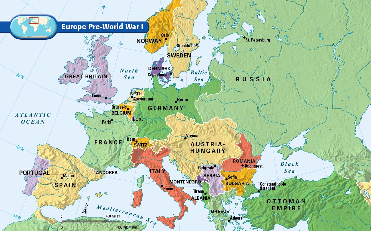 World War 1 Map Of Europe