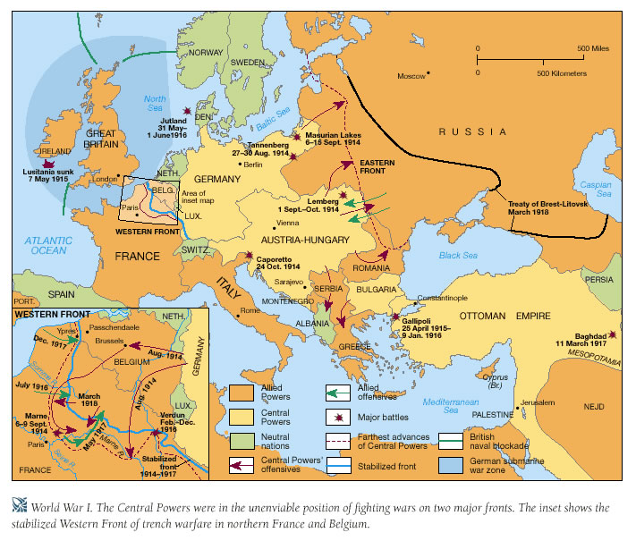 World War 1 Map Of Europe In 1914