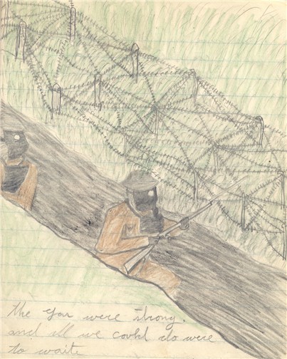 World War 1 Trenches Drawing