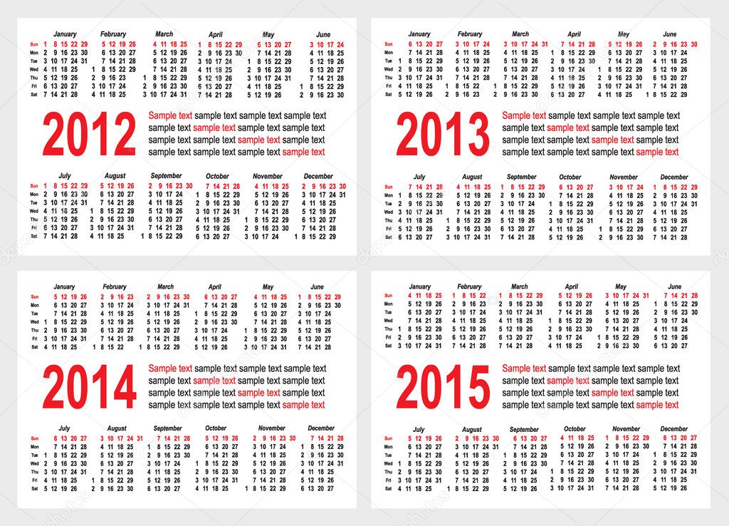 Year Calendar 2012 And 2013