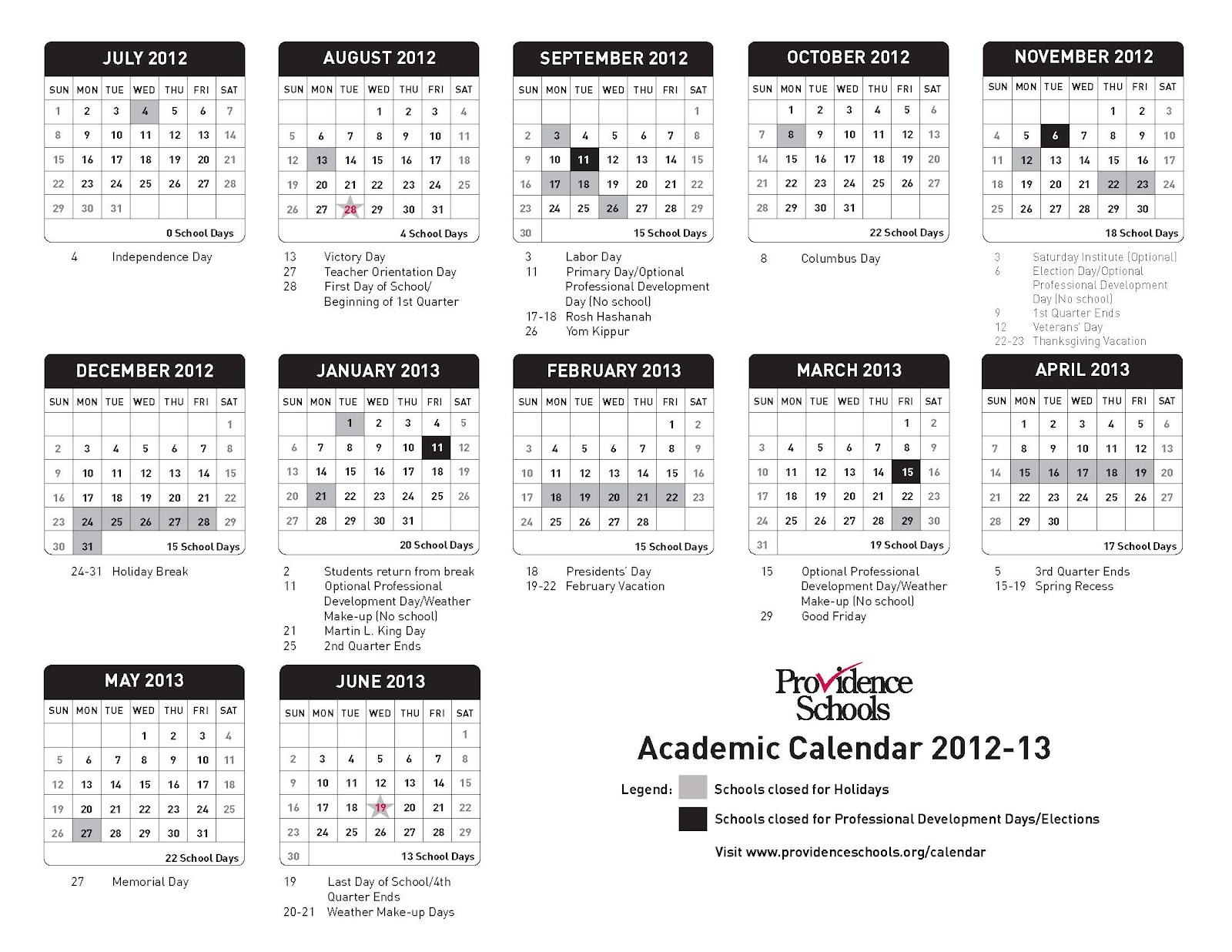 Year Calendar 2012 And 2013