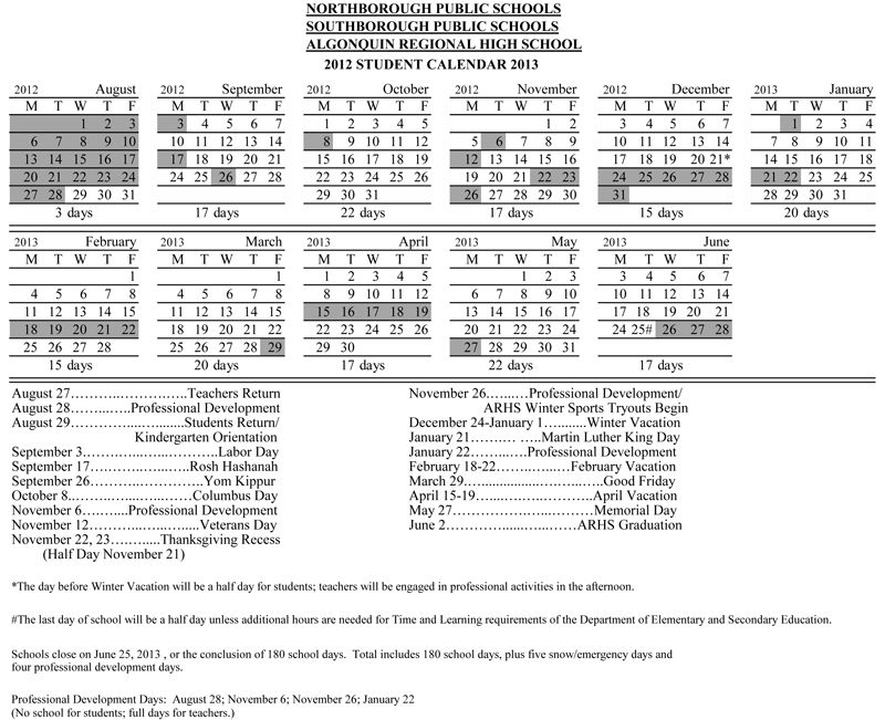 Year Calendar 2012 And 2013