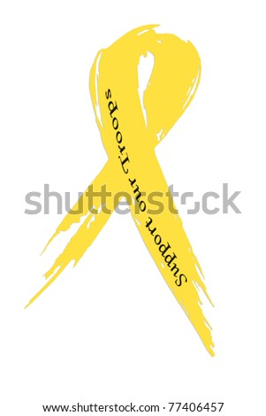 Yellow Support Our Troops Ribbon