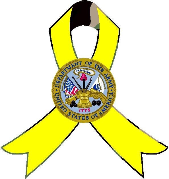 Yellow Support Our Troops Ribbon