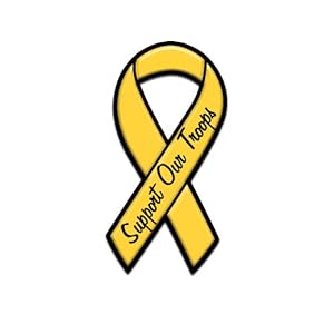 Yellow Support Our Troops Ribbon