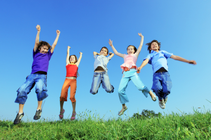 Young Children Playing Outside